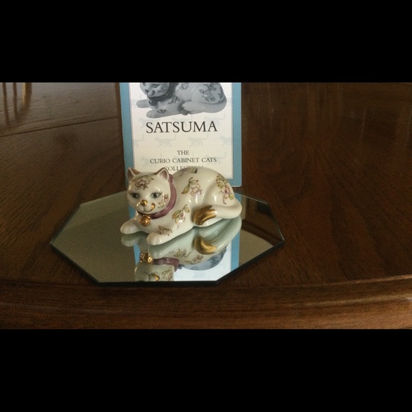 1986 Franklin Mint "Satsuma" Porcelain Cat of The Curio Cabinet Cats Collection - Picture 2 of 3